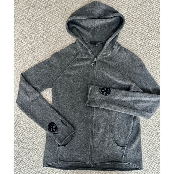 Skull Cashmere Sweaters Skull Cashmere Gray Zip Hoodie With Skulls Poshmark